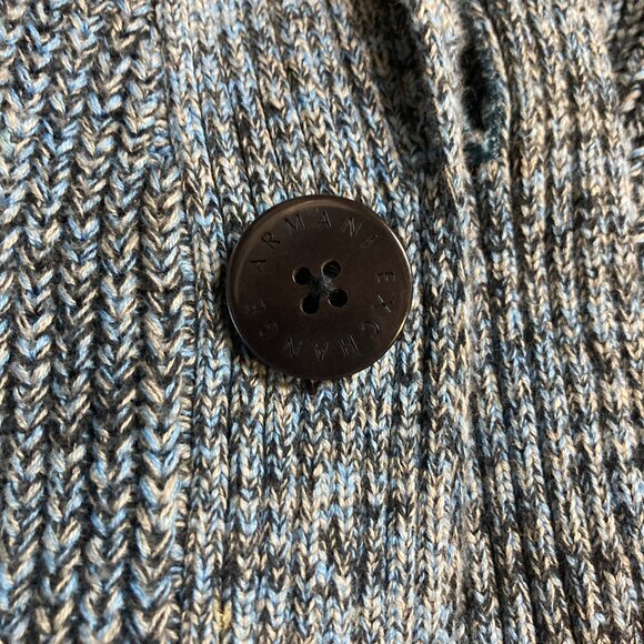 Men's Armani Exchange Blue Cotton Cardigan Sweater, Small, Buttons w/Pockets - Picture 5 of 5